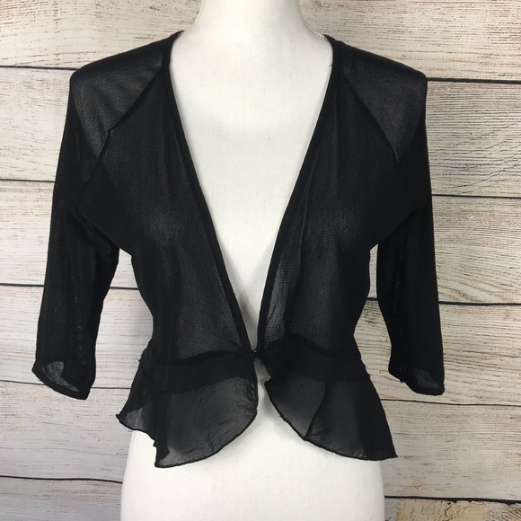 Anthropologie Tops - Weston Wear sheer 3/4 sleeve cropped cardigan